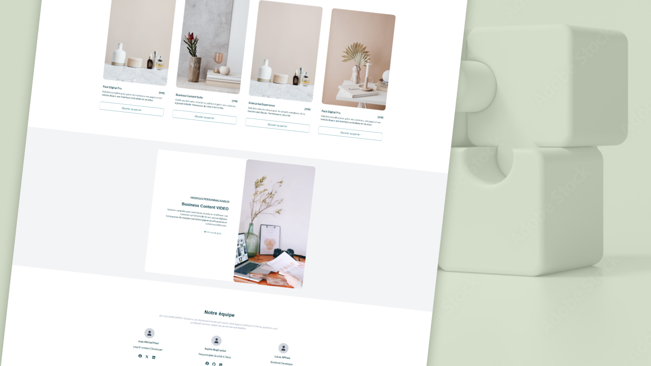Backoffice du page builder
